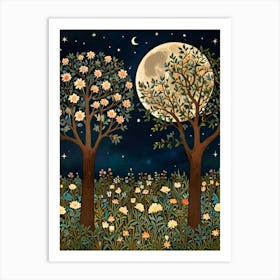 William Morris Moonlight In The Garden 18 Art Print