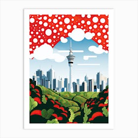 Auckland, Illustration In The Style Of Pop Art 4 Art Print