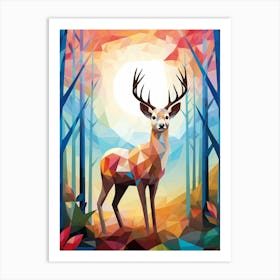 Deer Abstract Pop Art 4 Art Print