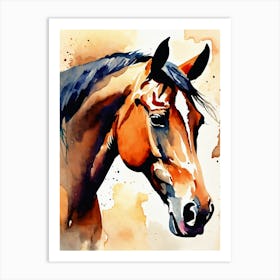 Horse Watercolor Painting 1 Art Print