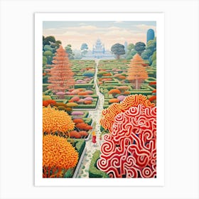Suan Nong Nooch, Thailand In Autumn Fall Illustration 0 Art Print