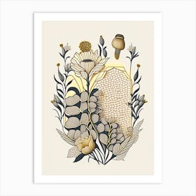 Beehive With Flowers 8  Vintage Art Print