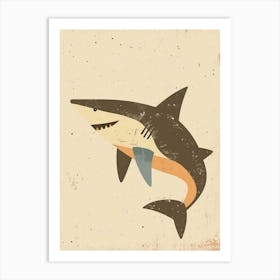 Cute Beige Tones Shark 5 Art Print