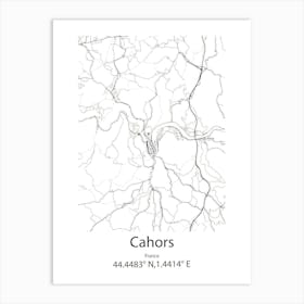 Cahors,France Minimalist Map Art Print