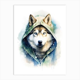 Siberian Husky Dog As A Jedi 3 Art Print