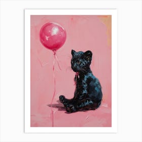 Cute Black Panther 2 With Balloon Art Print