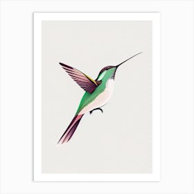 Anna S Hummingbird Retro Minimal 3 Art Print