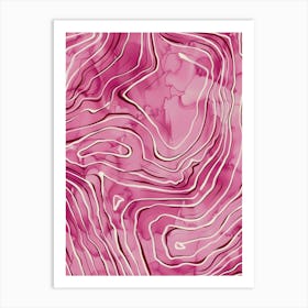 Pink Wavy Pattern Art Print