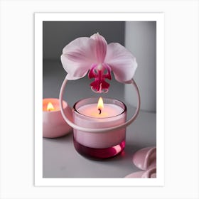 Orchid Candle Holder Art Print