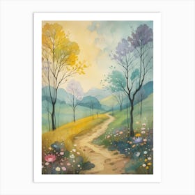 Watercolor Of A Path Art Print