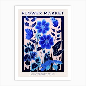 Blue Flower Market Poster Canterbury Bells 3 Art Print