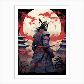 Japanese Samurai Illustration 18 Art Print