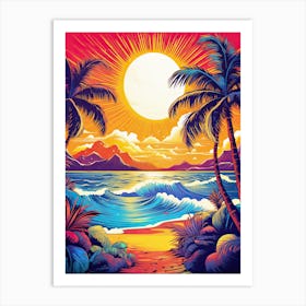 Sunset At The Beach 2 Art Print