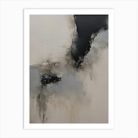 Abstract Beige and Black Wabi-sabi Japandi Scandi Ink Artwork Art Print