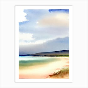 Dornoch Beach 2, Highlands, Scotland Watercolour Art Print