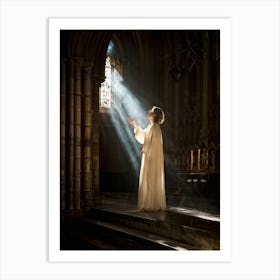 A Digital Painting Capturing The Moment Of Resurrection A Sheer Clad Figure Imbued With Spiritualit (5) Art Print