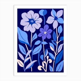 Blue Flower Illustration Periwinkle 1 Art Print