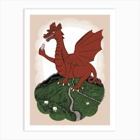 Welsh Red Dragon Art Print