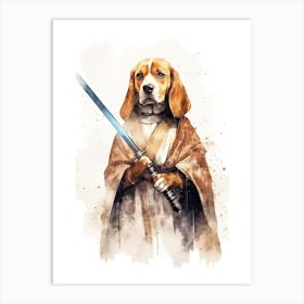 Beagle Dog As A Jedi 4 Art Print