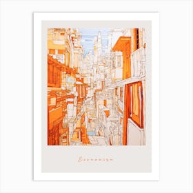 Essaouira Morocco Orange Drawing Poster Art Print