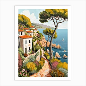 South Of France Kitsch Brushstrokes 2 Art Print