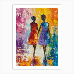 Two Women Walking 6 Art Print