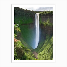 Wailua Falls, United States Realistic Photograph (3) Art Print