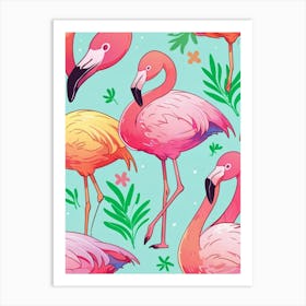 Flamingos 2 Art Print