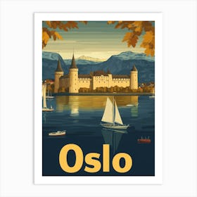 Aihrgdesign A Retro Travel Poster For Oslo 1 Art Print