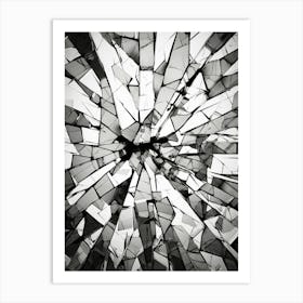 Shattered Illusions Abstract Black And White 1 Art Print