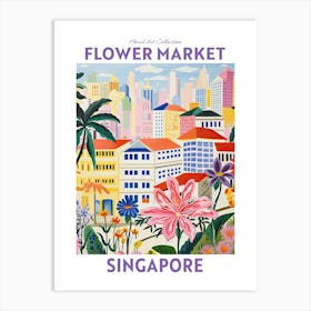 Singapore Flower Market Floral Art Print Travel Print Plant Art Modern Style Art Print