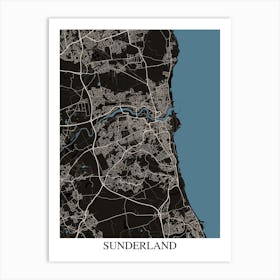 Sunderland Black Blue Art Print