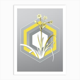 Botanical Crytanthus Vittatus in Yellow and Gray Gradient n.334 Art Print