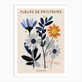 Spring Floral French Poster  Cineraria 6 Art Print