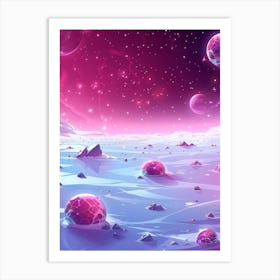 Space Landscape Wallpaper Art Print