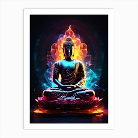 The Buddha Neon Art Art Print