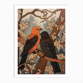 Art Nouveau Birds Poster Chimney Swift 2 Art Print
