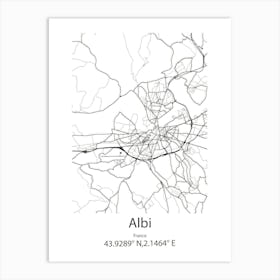 Albi,France Minimalist Map Art Print