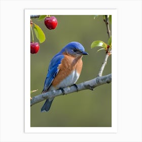 Eastern Bluebird-Reimagined 23 Art Print