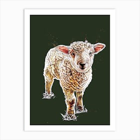 The Lamb On Forest Green Art Print