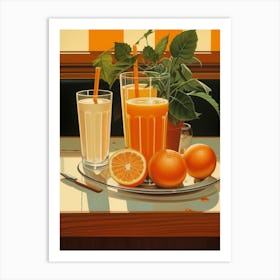 Orange Juice Vintage Cookbook Style 4 Art Print