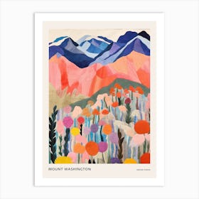 Mount Washington United States 4 Colourful Mountain Illustration Poster Art Print