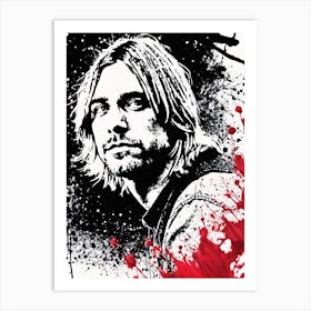 Kurt Cobain Portrait Ink Painting (15) Art Print