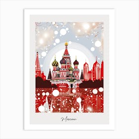 Poster Of Moscow, Illustration In The Style Of Pop Art 2 Art Print