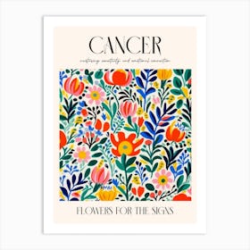 Flowers For The Signs Cancer Zodiac Sign Art Print