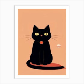 Japanese Black Cat 1 Art Print