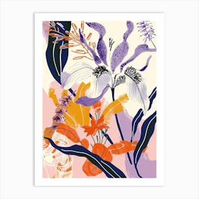 Colourful Flower Illustration Lavender 2 Art Print