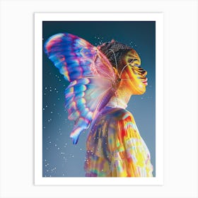 "Futuristic Butterfly Woman" Art Print