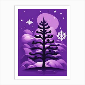 Purple Christmas Night, Christmas Tree art, Christmas Tree, Christmas vector art, Vector Art, Christmas art, Christmas Art Print