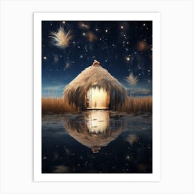 Cosmic yurt in a cosmic field Art Print